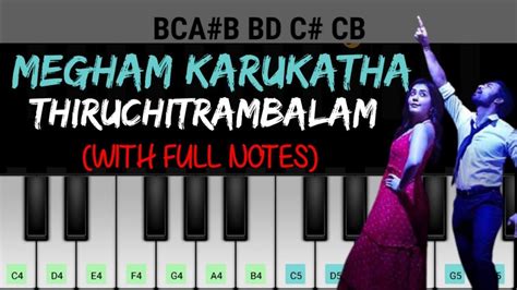 Megham Karukatha Keyboard Notes Cover Full Song YouTube