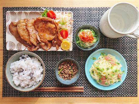 B 旬の黒豆ごはんと豚肉の生姜焼き定食【晩御飯献立】 おうちごはんストーリー