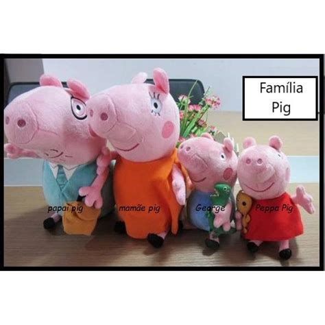 Familia Pig Peppa Pig George Pig Mamae Pig Papai Pig Pelucia Brinquedo