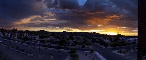 Panorama Of Last Nights Sunset In Tucson Arizona