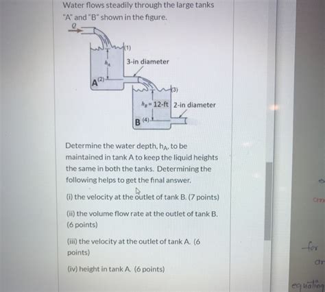 Solved Water Flows Steadily Through The Large Tanks A And Chegg