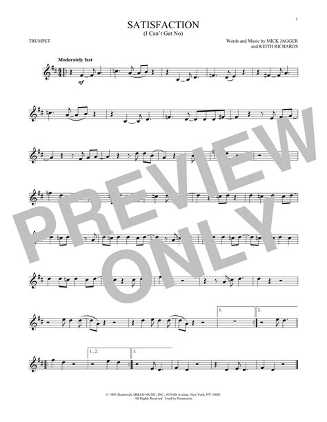 I Cant Get No Satisfaction By The Rolling Stones Sheet Music For