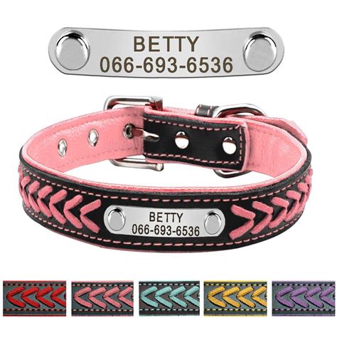 Didog Leather Custom Collarbraided Leather Engraved Dog Collars With