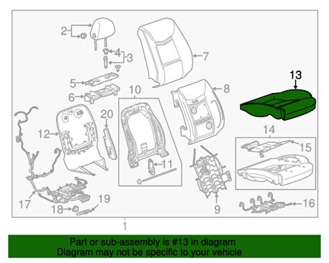 Cadillac Xts Shale Passenger Side Front Seat Cushion Cover