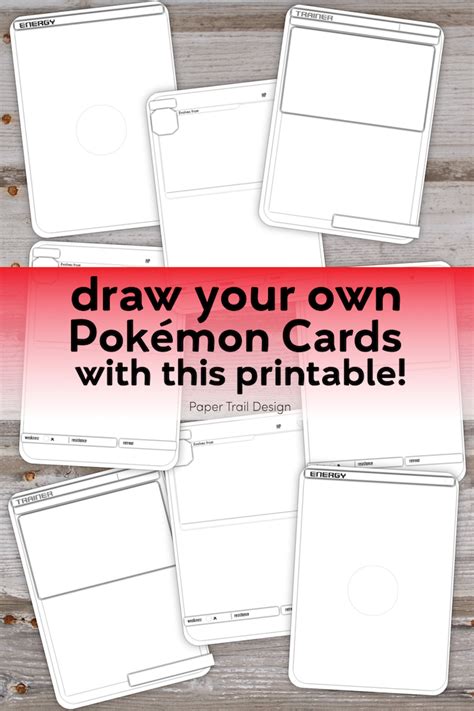 Pok Mon Card Template Free Printable Paper Trail Design Pokemon