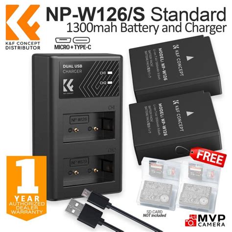 Kandf Kf Concept Np W126 Np W126s Npw126s 126 126s Battery Charger Fuji Fujifilm X100v Xt2 Xt3 Mvp