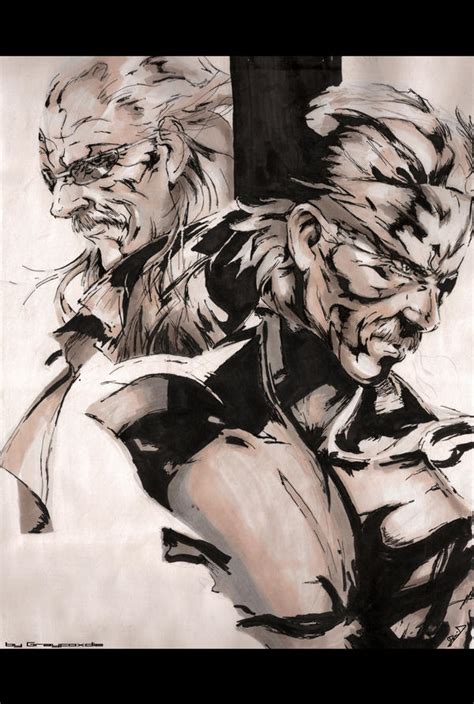 MGS4 Liquid Ocelot n Old Snake by Grayfoxdie on DeviantArt