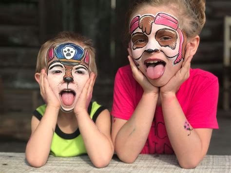 Paw Patrol Skye And Chase Face Painting Designs