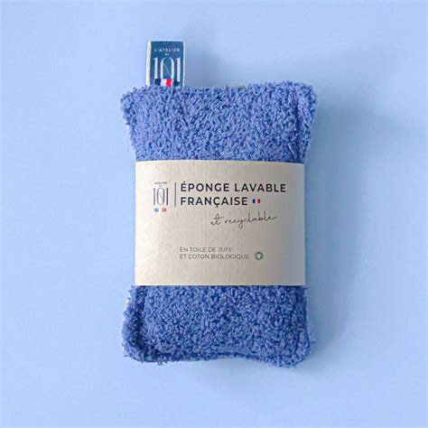 Éponge lavable française bleue Lot de 2 Atelier du 101