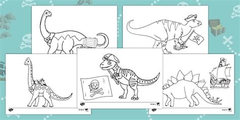 Dinosaur Pirate Colouring Pages Twinkl Lehrer Gemacht