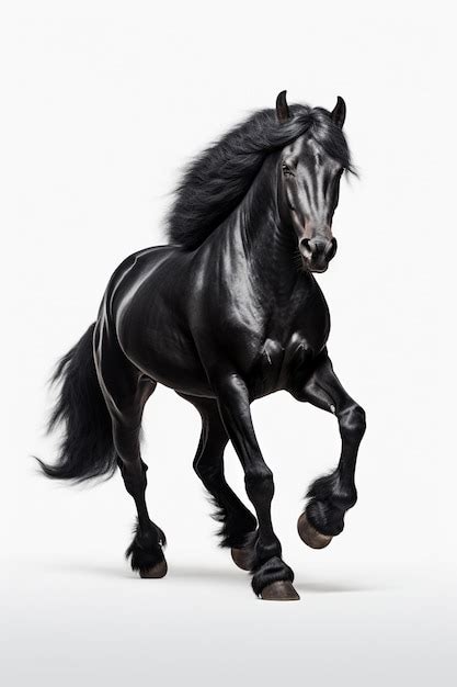 Premium Photo | A black horse on white background