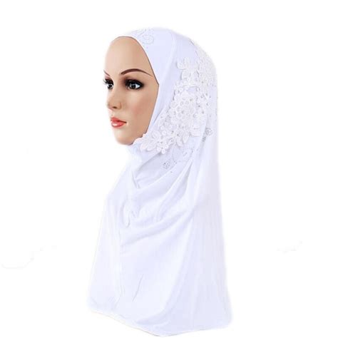 Flower Muslim Women Instant Hijab One Piece Amira Head Shawl Wrap