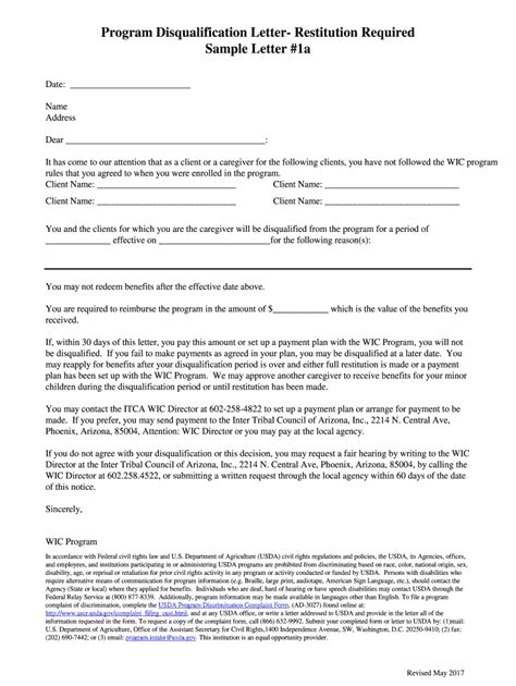 Disqualification Letter Sample Fill Online Printable Fillable