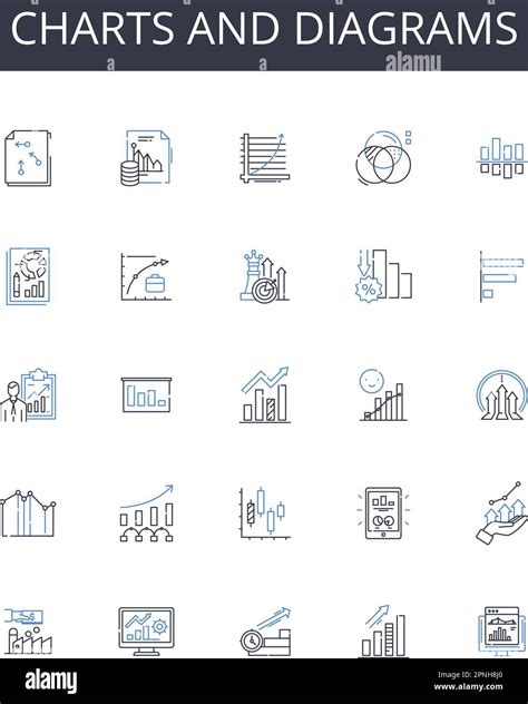 Gráficos y diagramas colección de iconos de línea Números Figuras