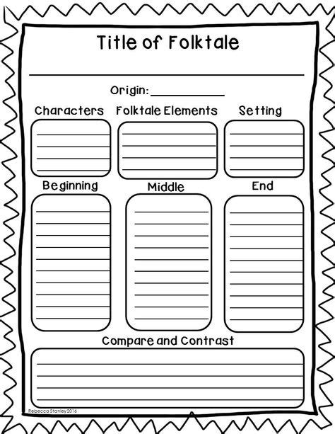 Folktale Graphic Organizer Graphic Organizers Traditional Literature