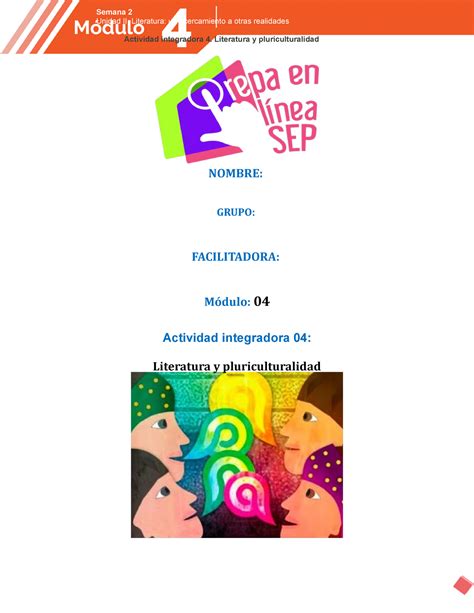 M04s2ai4 Literatura Y Pluriculturalidad Nombre Grupo Facilitadora