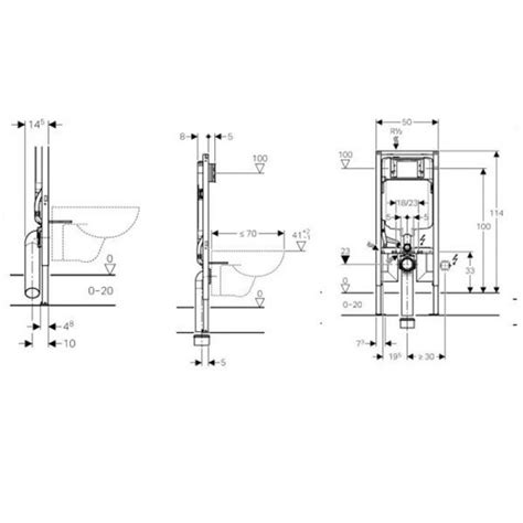 Geberit Slimline 114cm Wall Hung WC Frame With Sigma 8cm Cistern