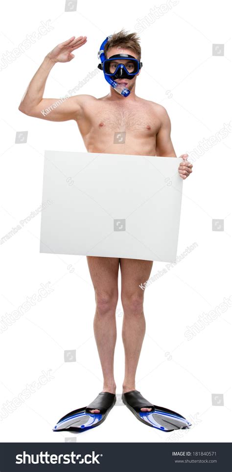 Full Length Portrait Naked Scuba Diver Copyspace Stock Photo Shutterstock