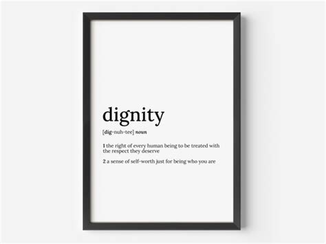 Dignity Definition Print Definition Poster Dictionary Art Etsy Uk