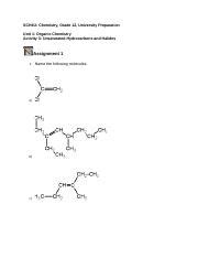 Assignment1 SCH4U Chemistry Grade 12 University Preparation Unit 1