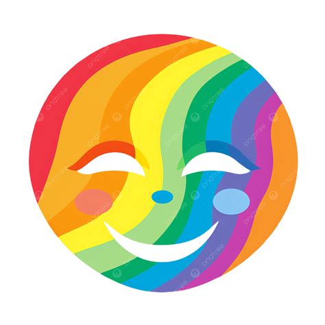 Cute Rainbow Face Emoji, Cute Rainbow Face, Emoji, Transparent PNG ...