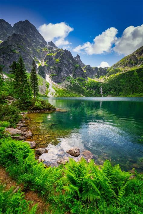 Amazing Landscape of the Eye of the Sea Lake in Tatra Mountains, Poland Stock Image - Image of ...