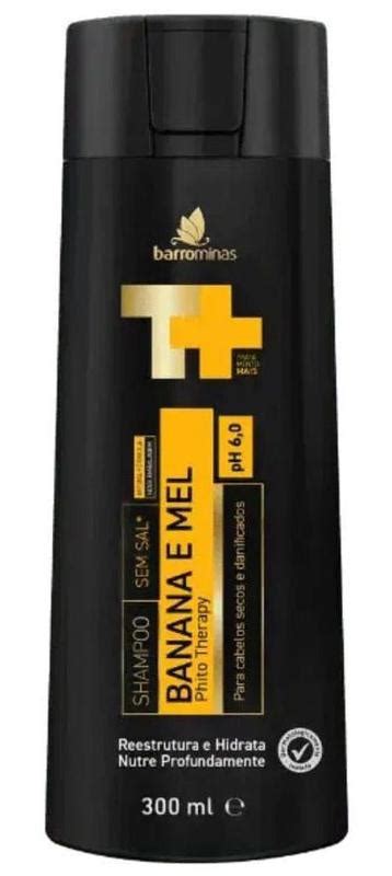 Shampoo Banana E Mel Para Cabelos Secos E Danificados Barrominas Ml