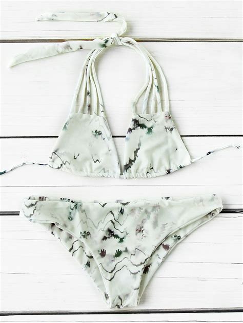 Sets De Bikini Con Tiras Con Estampado De Tie Dye Spanish Shein