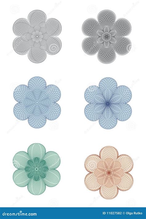 Rosettes Design Elements Vector Stock Vector Illustration Of