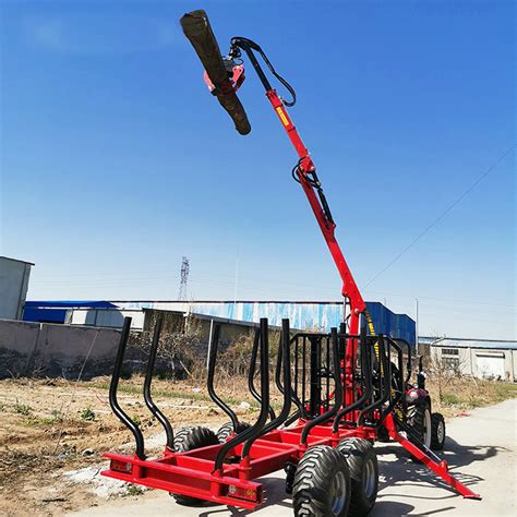 Hydraulic ATV Trailer Tractor Mounted Towable Lift Crane Loader With