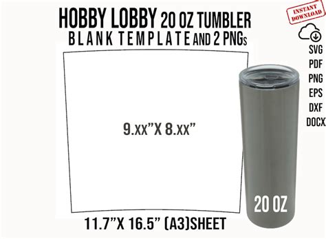 Hobby Lobby 20oz Template 20 Oz Wrap Hobby Lobby Sublimation Etsy