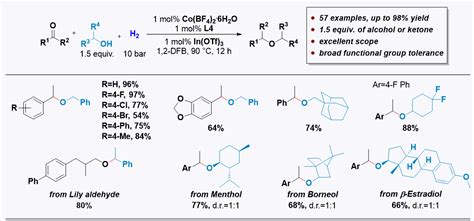 钴路易斯酸协同催化醛酮化合物和醇的还原醚化反应