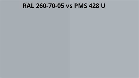 Ral 260 70 05 Vs Pms 428 U Ral Colour Chart Uk