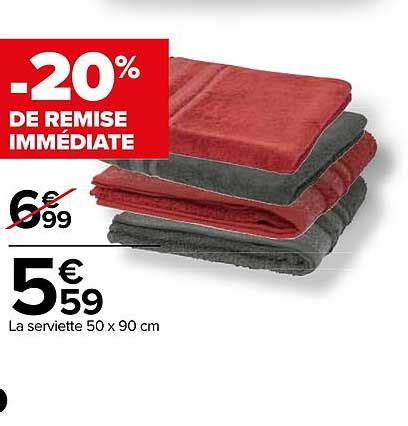 Promo La Serviette X Cm Chez Carrefour Icatalogue Fr