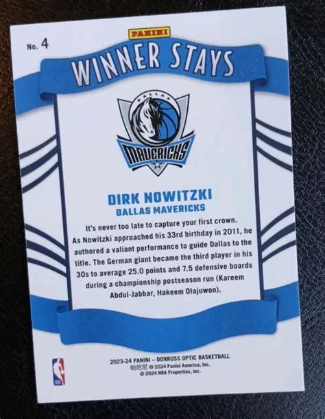 Dirk Nowitzki Optic Winner Stays Violet Dallas Mavs Sp Eur