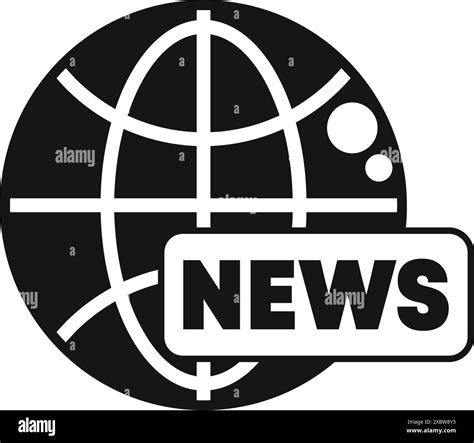 Black And White Icon Representing Global News With A Stylized Earth