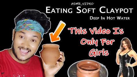 Eating Soft And Crunchy Clay Pot Eating Slate Pencil ASMR Video