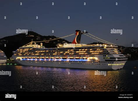 Cruise ship in exotic port night view Stock Photo - Alamy