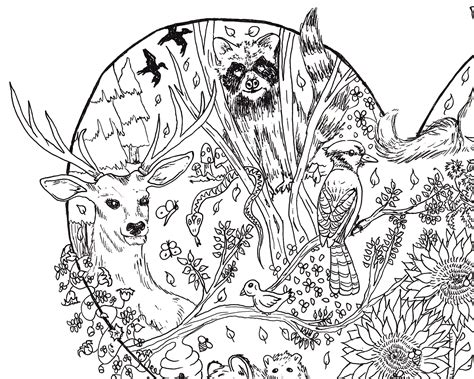 Animal Coloring Nature Coloring Page Adult Coloring Page Printable ...