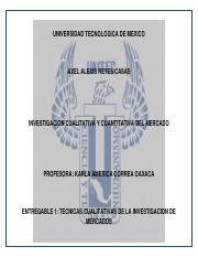 Entregable 1 1 Pdf UNIVERSIDAD TECNOLOGICA DE MEXICO AXEL ALEXIS