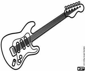 Coloriage Guitare Lectrique Avec Des Cordes Imprimer Coloriage