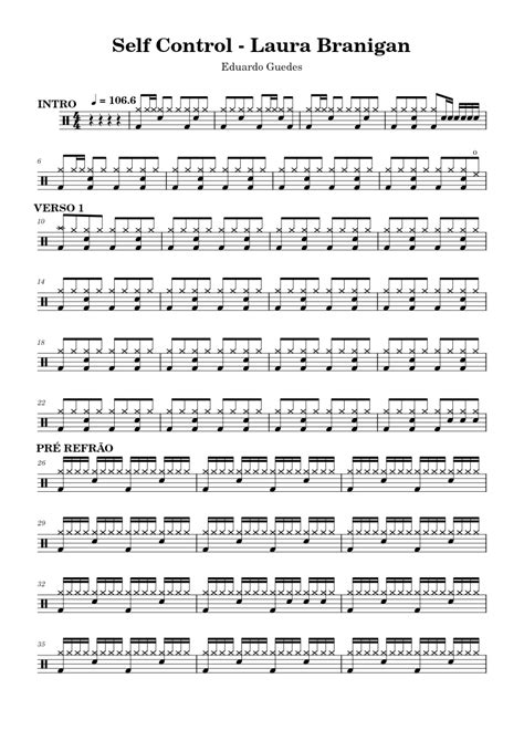 Self Control Laura Branigan Sheet Music For Drum Group Solo