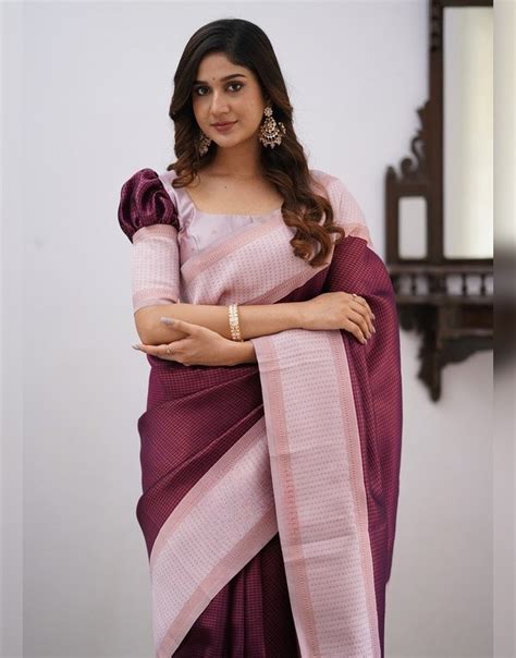 Maroon Banarasi Soft Silk Saree With Zari Weaving Work Sareewave