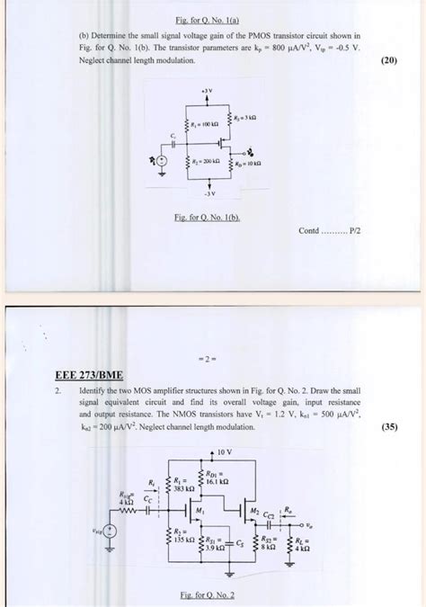 Solved B Determine The Small Signal Voltage Gain Of The