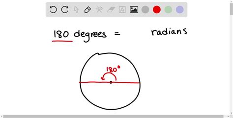 SOLVED:180 degrees = radians.