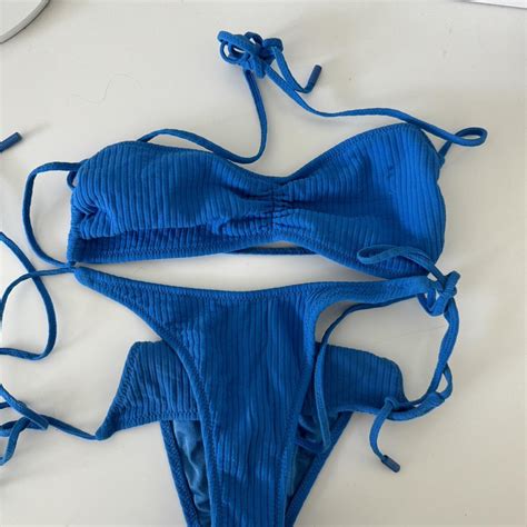 Triangl Blue Bikini Barely Worn Perfect Condition Depop