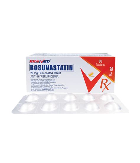 Rosuvastatin 20mg Film Coated Tablet Ritemed Rose Pharmacy Medicine