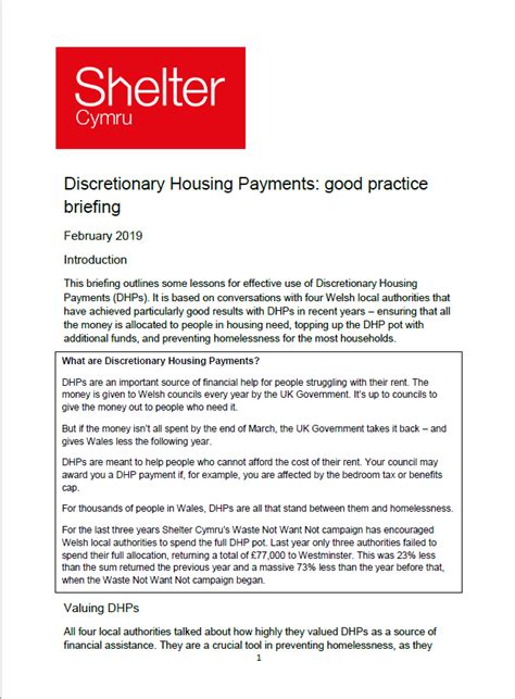 Universal Credit Uk Discretionary Housing Payments B47