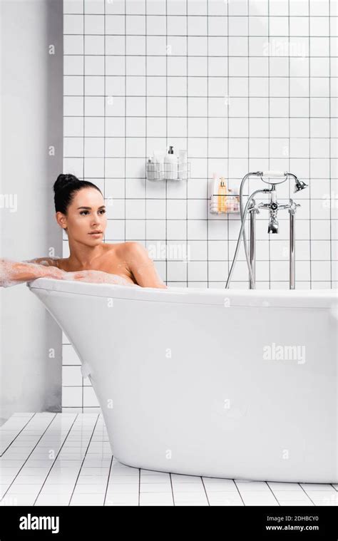 Beautiful Brunette Woman Taking Shower Hi Res Stock Photography And Images Alamy