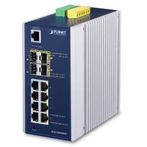 IGS-12040MT Промышленный управляемый коммутатор 8-портов 10/100/1000Т ...